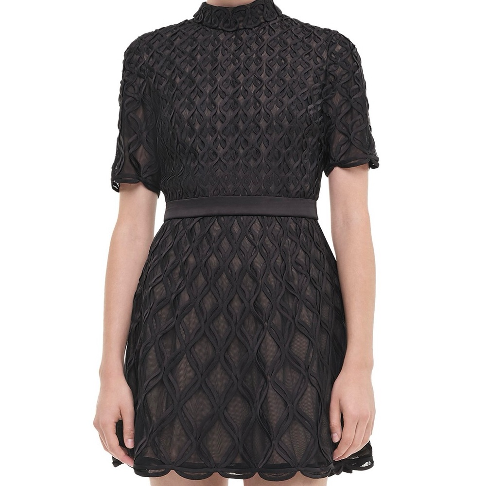 Jonathan Simkhai Costina Short Sleeve Dress in Black